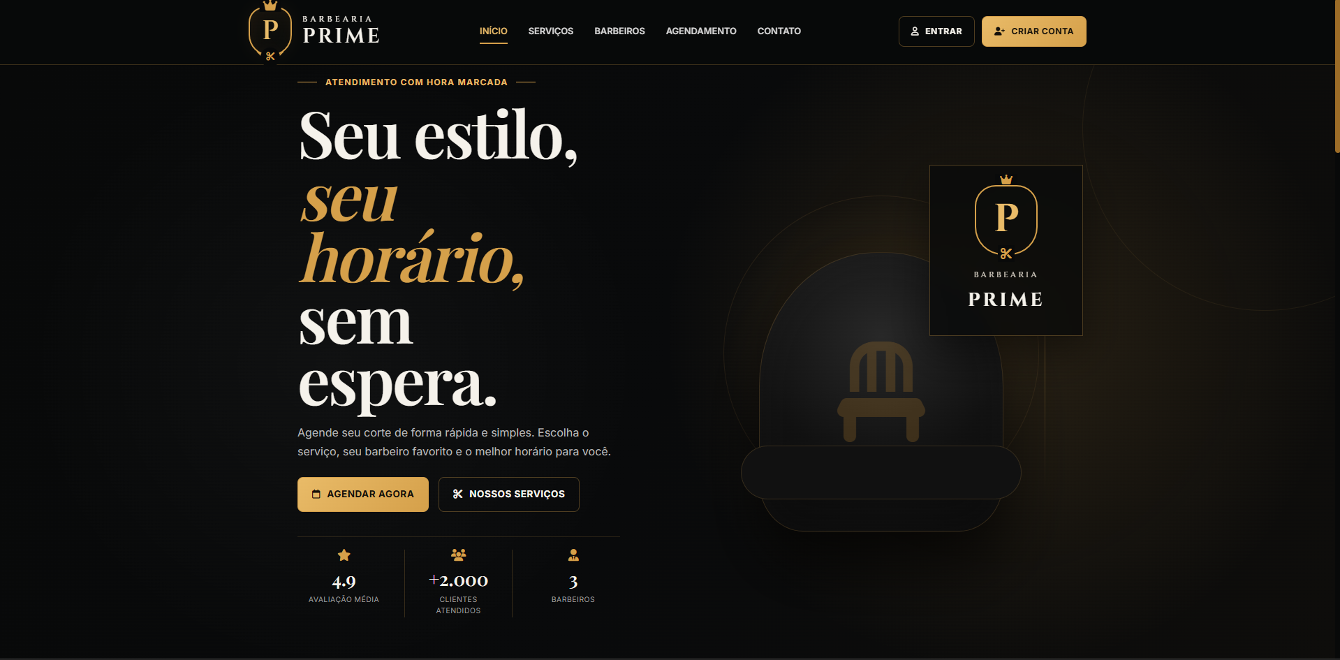 Website Barbearia Prime